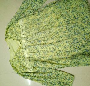 Floral Yellow Blouse Top