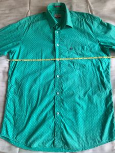 Arrow Sport Sea Green Pure Cotton Casual Shirt