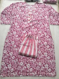 New Pure Cotton Suits 2 Piece Sets Kurtis With Pan