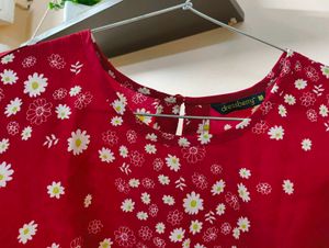 Red Floral Top