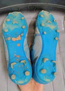 Blue Checkered Soccer Cleats