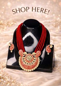 🌸 Red Kundan Jewellery Set 🌸