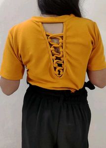 Mustard And Black Co-ord Set