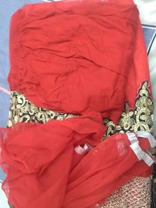 Red Colour Dress With Dupatta And Leggis