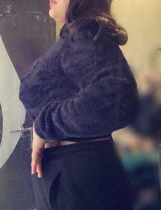 Cozy Black Fuzzy Cropped Sweater