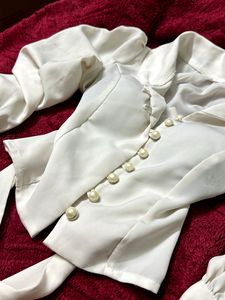 Pearl White Shirt Pattern Top