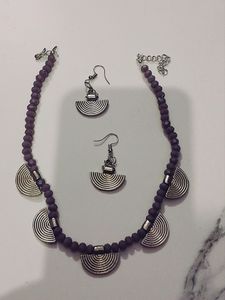 Crystal Beads Silver Charms Set.