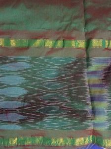 Elegant Green silk pochampalli border kurta