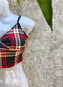92. Plaid Crop Top