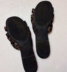 Zara Animal Print Knot Slides