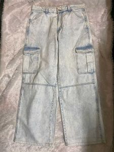 H&amp;M Light Wash Cargo Jeans