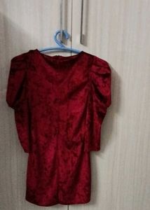 Burgundy Velvet Mini Dress