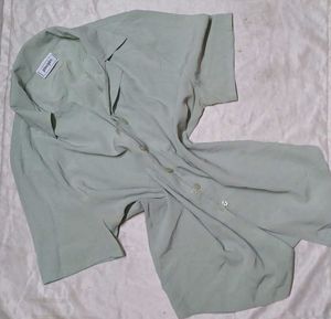 Oversized Green Button Up