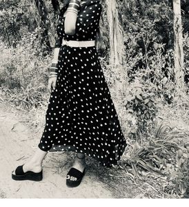 Black White Dotted Dress
