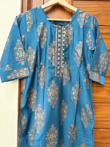 Elegant Teal Printed Kurta