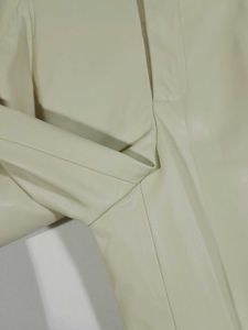 Vintage Cream Faux Leather Pants
