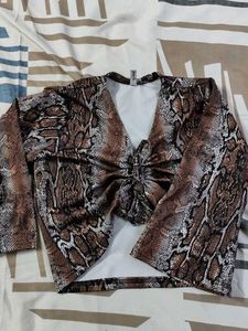Snake Print Pattern Top