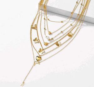 Golden Charm Necklace Set