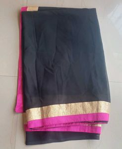 Black georgette saree