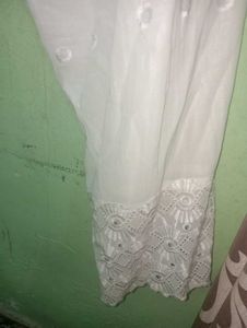 White Colour Kurta Set With Bandni Dupatta