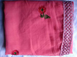 Pink Embroidered Saree
