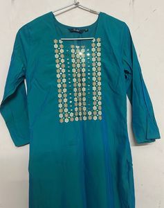 Elegant Teal Embellished Kurta for Sale 💥
