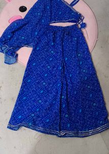 Blue Ethnic Girls Set