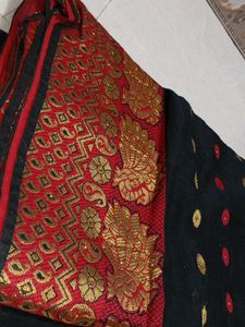 Black And Red 🔴 Cotton Saree