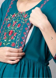 Blue Maternity Anarkali Kurta