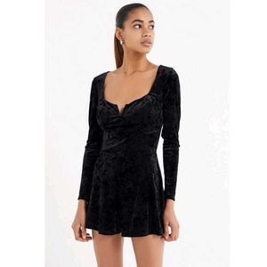 Black Velvet Playsuit