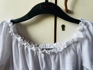 White Bardot Crop Top🦢