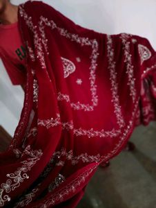 Maroon Saree