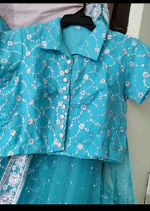Teal Floral Sequin Fabric