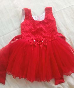 Red Flower Girl Dress
