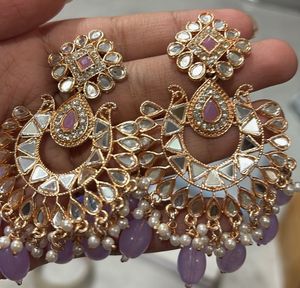 Lavender Beaded Earrings