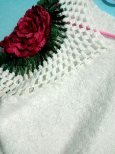 Winter Wear Top Hand Work Flower On Shoulder