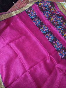 Elegant Pink Printed Saree 💖