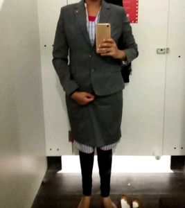 Allen Solly Gray Mini Skirt