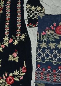 Blue Pakistani Embroidery Suit With Dupatta