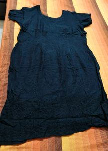 Women Black Cotton Kurta
