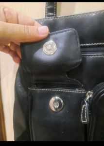 Classic Black Multi-Pocket Shoulder Bag