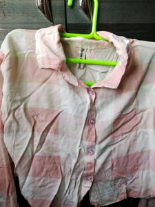 Cute Pink Plaid Crop Top