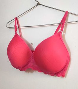 Padded Pink Lace Bra