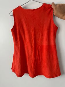 Sleeveless Orange Top