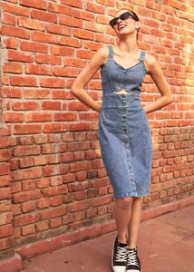 Denim Cutout Dress