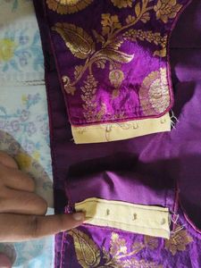 Elegant Purple Brocade Blouse