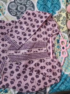 Purple Patterned Kurta With Trouser(Formal Ethnic)