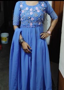 Heavy Embroidered Anarkali Slit Suit