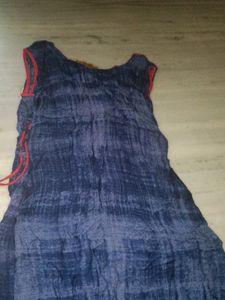 A-line Long Embroidered Kurta With Pompom Latkn