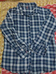 Blue Plaid Button-Down Shirt